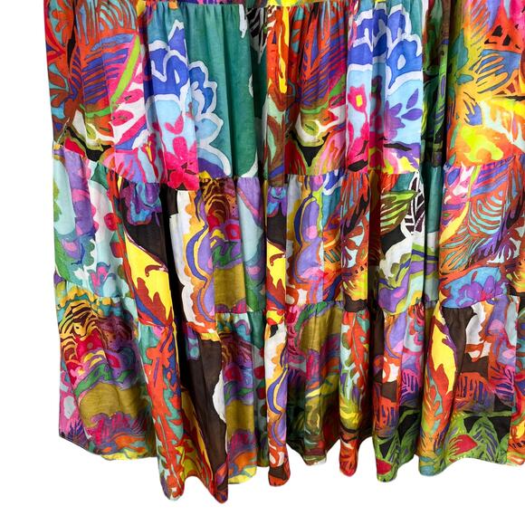 Lauren Ralph Lauren Floral Print Tiered Maxi Skirt M Lined - Picture 11 of 16